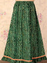 Girl's Green Bandhani Top And Long Skirt Set